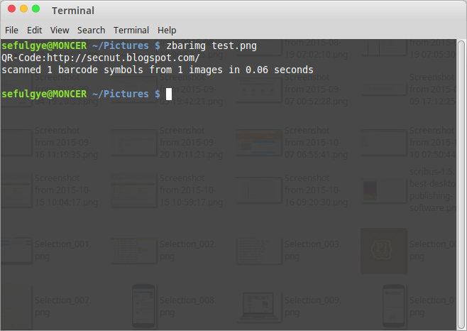 result zbar scan image in linux using terminal