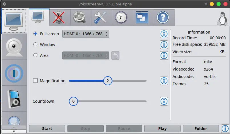 Install VokoscreenNG on Linux as screen caster or desktop recorder